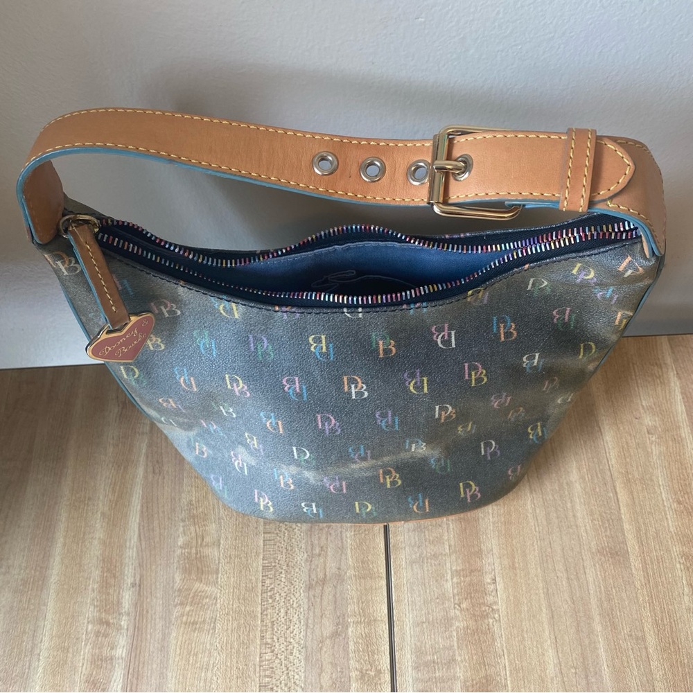DOONEY & BOURKE Mini Bucket Shoulder Bag Rainbow Monogram Vintage Handbag Heart - Picture 5 of 12